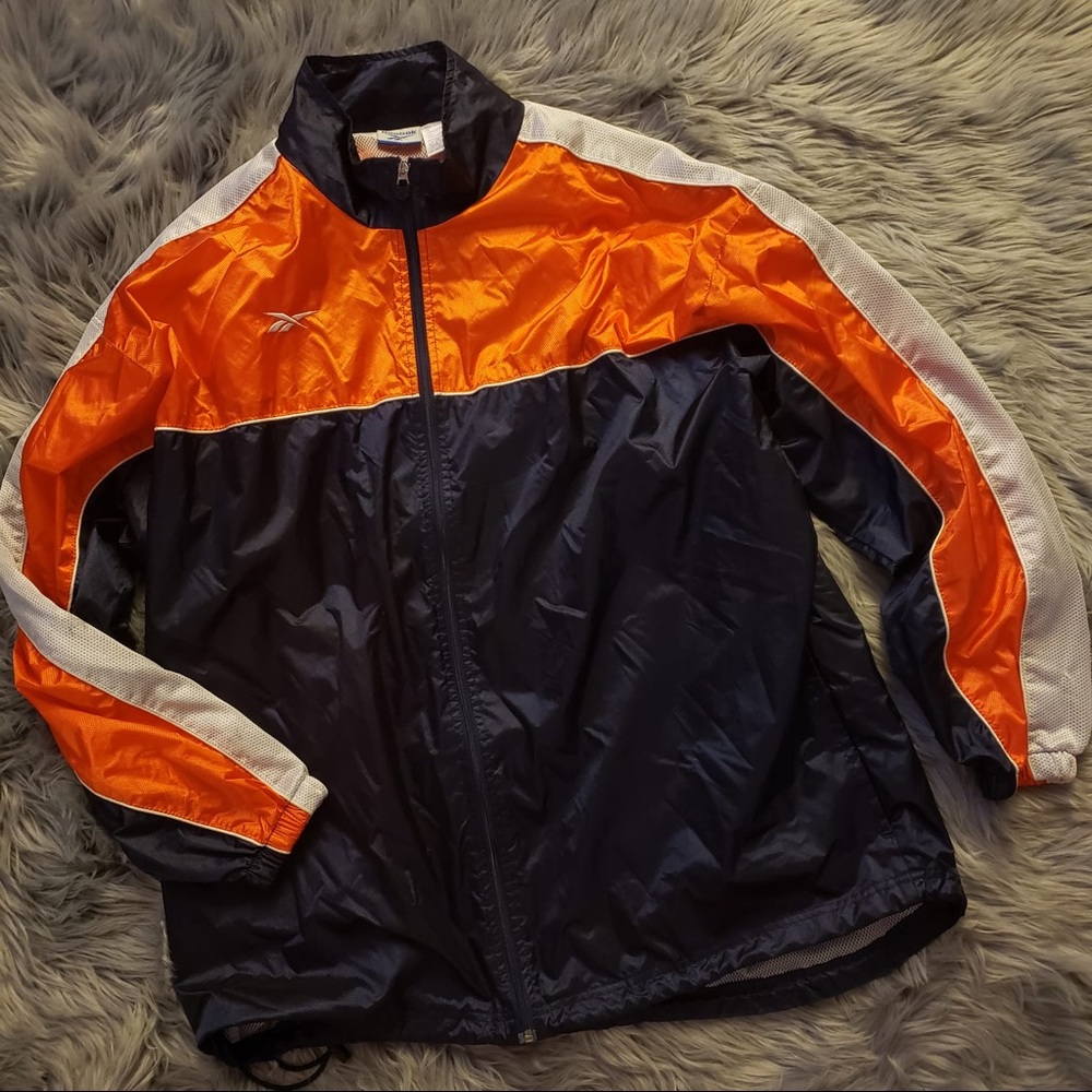 Vintage Reebok orange  blue full zip windbreaker